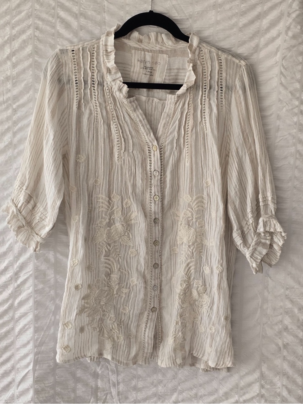 Karyn Seo Embroidered Blouse size L